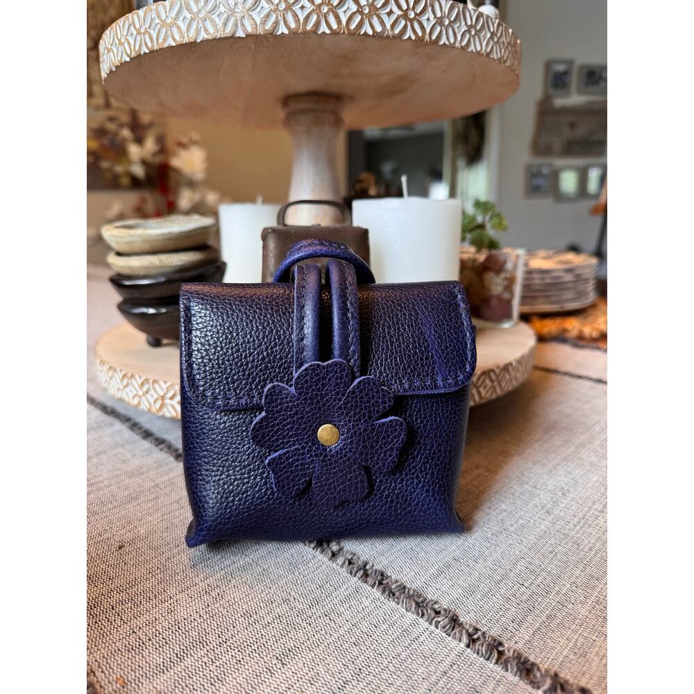 Portland Leather Blooming Wristlet Purse COBALT Wristlet FAST SHIP Blue Bag